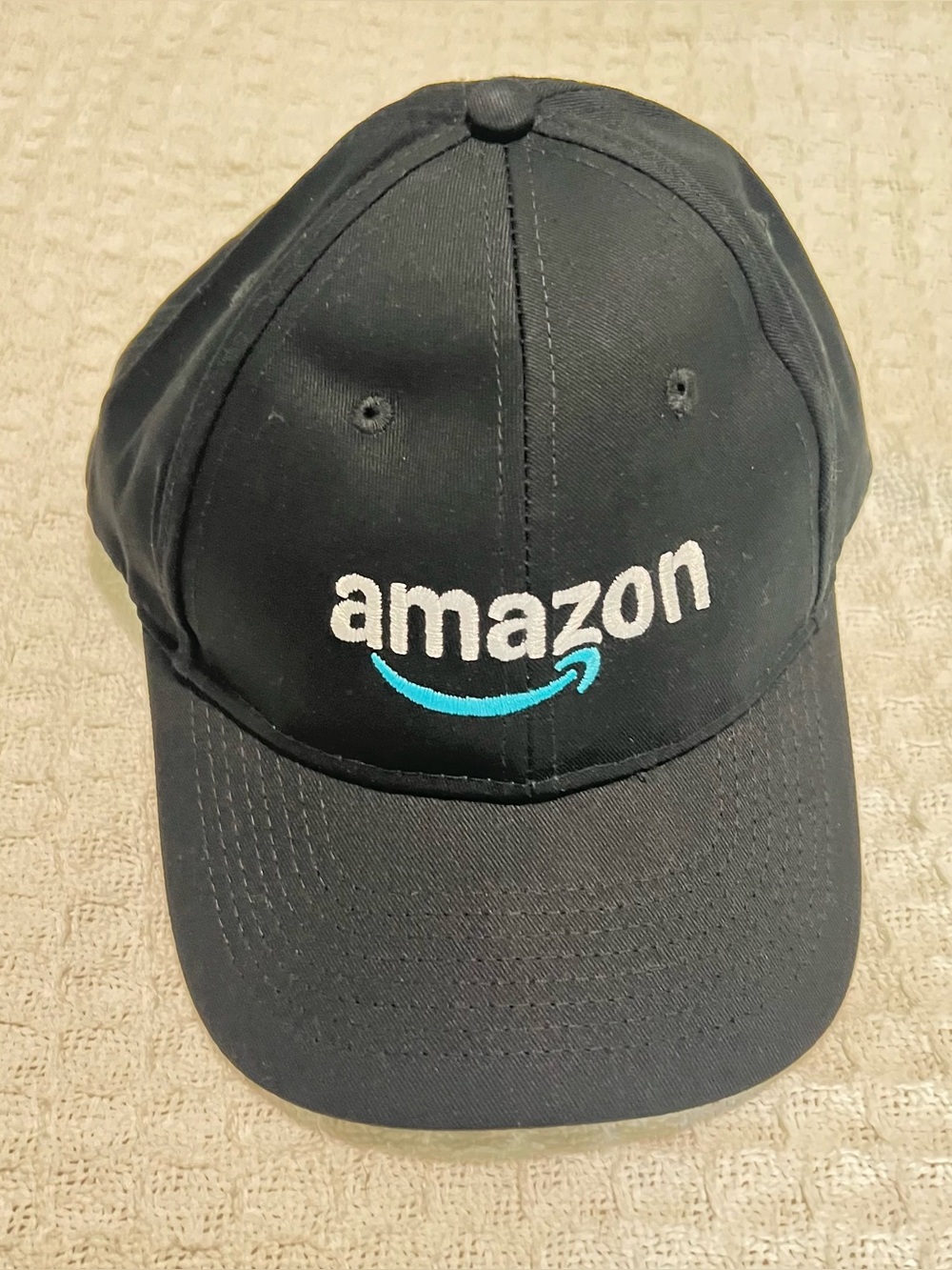 NWOT Amazon Employee Baseball Cap  Black Hook & Loop Fastener E-swag